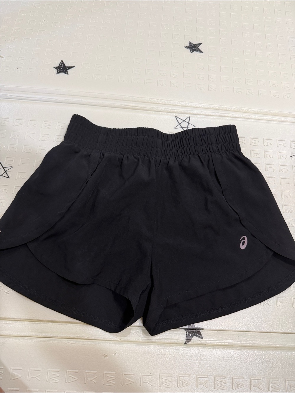 Asics Black Women's Athletic Shorts with Subtle Logo